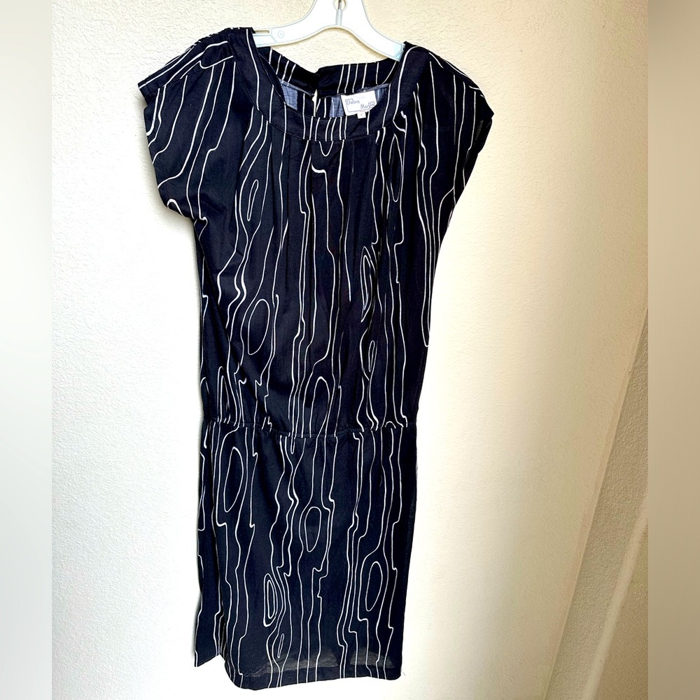 Debra Martin Vintage Dress Black & White Striped Sleeveless Size 7